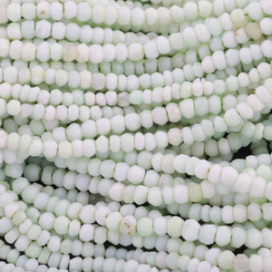 5 Strands Light Green Opal Faceted Rondelles Beads- Rondelles Shape Beads 4mm 13 Inches RB311 - Tucson Beads