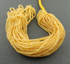 5 Strands Yellow Zircon Faceted Rondelles- Finest Quality Zircon Rondelles Beads 3mm 13 inch strand RB023 - Tucson Beads