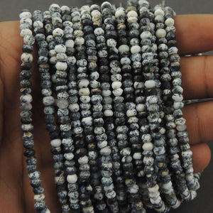 5 Strands Dendrite Opal Faceted Rondelles - Finest Quality Dendrite Opal Roundle 3-4mm 13.5 Inch RB113 - Tucson Beads