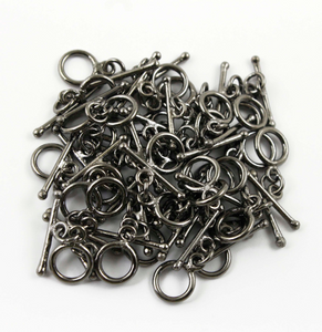 36 Pcs Copper Toggle Beads, Oxidized Silver Plated Copper Toggles, Black Polish Copper, Jewelry Making Tools, 13mmx9mm GPC1055 - Tucson Beads