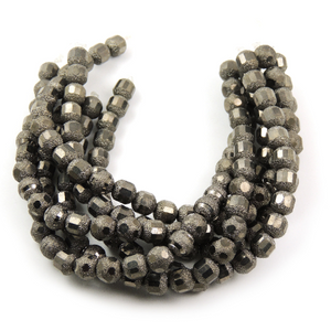 1 Strand Diamond Cut Ball Black Copper Beads - Diamond Cut Ball Copper Beads 8mm 7.5 Inch Strand GPC656 - Tucson Beads