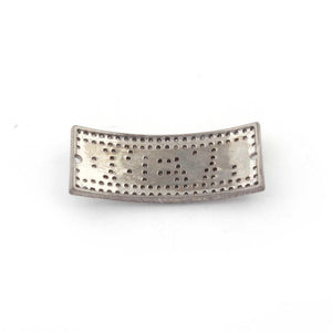 1 Pc Pave Diamond "DREAM" Flat Rectangle 925 Sterling Silver/ Vermeil Connector - 27mmX11mm PDC824 - Tucson Beads
