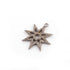 1 Pc Pave Diamond Star Charm Pendant - 925 Sterling Silver -Jewelry Making 28mmX24mm Pdc1299