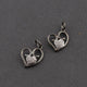1 Pc Natural Pave Diamond Heart Charm Pendant --925 Sterling Silver 18mmx16mm PDC954 - Tucson Beads