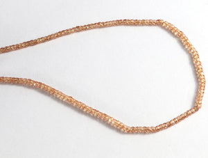 5 Strands Peach Zircon 3mm Gemstone Rondelles - Gemstone Beads, Roundle Beads, Jewelry Making Supplies 12.5 inch long RB155 - Tucson Beads