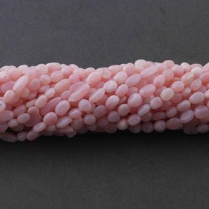 3 Long Strands Pink Opal Smooth Oval Shape Briolettes -Pink Opal Oval Beads 6mmx5mm-10mmx5mm 13 inches RB437 - Tucson Beads