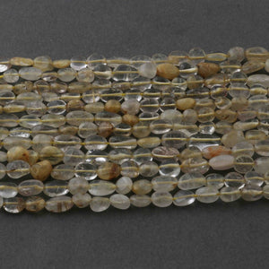 3 Long Strands Golden Rutile Smooth Oval Shape Briolettes -Golden Rutile Oval Beads 6mmx5mm-11mmx6mm 13 inches RB440 - Tucson Beads
