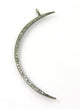 1 Pc Pave Diamond Crescent Moon Charm 925 Sterling Silver Pendant - 50mmx2mm PDC427 - Tucson Beads