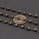 50 FEET Natural Pyrite Beaded Chain - BULK Wholesale Lot Natural Pyrite Beads wire wrapped in Black Wire chain Bdb043 - Tucson Beads