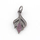 1 Pc Pave Diamond Ruby & Blue Sapphire Leaf Charm Pendant Over 925 Sterling silver - 24mmx12mm PDC701 - Tucson Beads