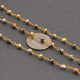 5 Feet Multi Pyrite Beaded Chain - Multi Pyrite Beads wire wrapped 24k Gold Plated chain per foot - 3mm to 3.5mm BDG011 - Tucson Beads