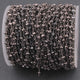 5 Feet Black Pyrite 3mm-4mm Rosary Style Beaded Chain - Pyrite Beads Black Wire Wrapped Chain Bdb005 - Tucson Beads