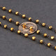 5 Feet Gold Pyrite 3mm-3.5mm Black Wire Wrapped Rosary Beaded Chain -Beads Wire wrapped chain Bdb063 - Tucson Beads