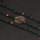 5 Feet Green Onyx and Gold Pyrite Black Wire Wrapped Beaded Chain - Green Onyx  Beads in Black wire wrapped chain Bdb072 - Tucson Beads