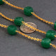 3 Feet Dyed Emerald Cubes Beaded Chain - Dyed Emerald  Cubes wire wrapped 24 k Gold plated Chain BD015 - Tucson Beads
