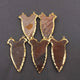5 PCS Jasper Arrowhead  24k Gold  Plated Charm Double Bail Pendant-Electroplated With Gold Edge - 60mm-66mm AR059 - Tucson Beads