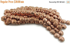 2 Strands AAA Quality Snail Mat Finish  Copper Beads 16mmx15mm 8 inch Strand GPC533 - Tucson Beads