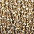 50 Feet Natural Pyrite 3-3.5mm Rosary Style Beaded Chain - BULK Wholesale 24k Gold Plated Chain BDG020