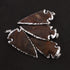 4 PCS Grey Jasper Arrowhead Silver Plated Single Bail Pendant - Electroplated With Silver Edge - 61mmx28mm-65mmx28mm AR104