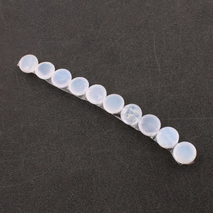 10 PCS Natural Chalcedony Calibrated Smooth Round Flatback Cab - Chalcedony Loose Gemstone Cabochon 10mm LGS343 - Tucson Beads