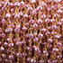 5 Feet Light Pink Pyrite 3mm Beaded Chain - Pink Pyrite Beads 24k Gold Plated Wire Wrapped Rosary Style Chain BDG014