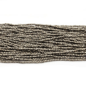 5 Long Strands Natural Pyrite Micro Faceted Tiny Rondelles - Natural Pyrite Small Beads 2mm 13 Inches RB173 - Tucson Beads
