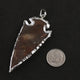 4 PCS Grey Jasper Arrowhead Silver Plated Single Bail Pendant - Electroplated With Silver Edge - 61mmx28mm-65mmx28mm AR104 - Tucson Beads