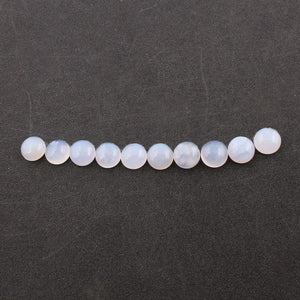 10 PCS Natural Chalcedony Calibrated Smooth Round Flatback Cab - Chalcedony Loose Gemstone Cabochon 10mm LGS343 - Tucson Beads