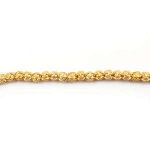 1 Strand 24k Gold Plated Designer Copper Casting Round Ball Beads - Jewelry Making - 10mm 8.5 Inches GPC142 - Tucson Beads