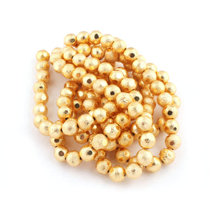 1 Strand 24k Gold Plated Designer Copper Diamond Cut Ball Beads - Jewelry Making -10mm 8.5 Inches GPC031 - Tucson Beads
