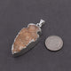 1 Pc 925 Silver Plated Natural Agate Champagne Arrowhead Cactus Druzy Sparkle Geode Pendant (You Choose) 45mmx21mm DRZ119 - Tucson Beads