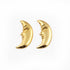 4 Pcs Gold Half Moon Charm Pendant - 24k Matte Gold Plated - Brass Gold Moon Face Pendant  36mmx15mm Gpc191