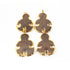 4 PCS Jasper Snowman Arrowhead  24k Gold  Plated Charm Pendant -  Electroplated With Gold Edge - 57x43mm-62x44mm AR035
