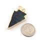 1 Pcs  Labradorite Arrowhead 24k Gold Plated Pendant -  Electroplated With Gold Edge Pendant (You Choose) 41mmx20mm AR051 - Tucson Beads