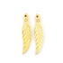 10 Pcs Beautiful Feather Bead 24K Gold Plated on Copper - Leaf Pendant  42mmx9mm  GPC156
