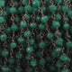 5 Feet Green Onyx 3.5mm Black Wire Rosary Beaded Chain - Beads wire wrapped chain Bdb003 - Tucson Beads