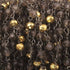 5 Feet Smoky Quartz and Gold Pyrite Black Wire Wrapped 3mm-3.5mm Beaded Chain Bdb057