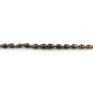 1 Strand Mystic Dark Brown Zircon Faceted Tear Drop Center Drill Briolettes- Zircon Beads 8mmx5mm-11mmx7mm 6 inches BR3012 - Tucson Beads