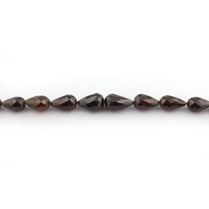 1 Strand Mystic Dark Brown Zircon Faceted Tear Drop Center Drill Briolettes- Zircon Beads 7mmx5mm-11mmx7mm 6 inches BR2980 - Tucson Beads