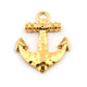 6gm 1 Pc Beautiful Anchor Bead With Stamp Finish 24K Gold Plated on Copper - Anchor Single Bail Pendant 37mmx30mm  GPC173 - Tucson Beads
