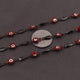 3 Feet Red Enameled 12mmx4mm Black Polish Smooth Arrow Bars Station Chain -Brass Beaded Bohemian Rosary Chain BD691 - Tucson Beads