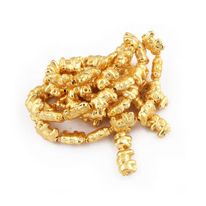 1 Strand 24k Gold Plated Designer Copper Casting Elephant Beads - Jewelry- 18mmx12mm 7.5 Inches GPC486 - Tucson Beads