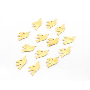 25 Pcs Gold Flying Bird Charm Pendant - 24k Matte Gold Plated - Brass Gold Flying Bird Pendant 9mmx17mm GPC514 - Tucson Beads
