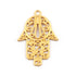 5 Pcs Beautiful Hamsa Bead 24K Gold Plated on Copper - Hamsa Single Bail Pendant 43mmx28mm  GPC172