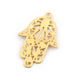 1 Pc Beautiful Hamsa Bead 24K Gold Plated on Copper - Hamsa Single Bail Pendant 43mmx28mm  GPC172 - Tucson Beads