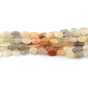 1 Strand Multi Moonstone Faceted Oval Briolettes - Ovel Beads 14mmx12mm-22mmx12mm 8 Inches BR527 - Tucson Beads