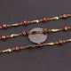3 Feet Red Enameled 12mmx4mm 24k Gold Polish Smooth Arrow Bars Station Chain -Brass Beaded Bohemian Rosary Chain BD690 - Tucson Beads