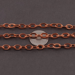 2 Feet Rose Gold Plated Copper Chain - Cable Oval Link Chain - Copper Rose Gold Curb Chain - Soldered Chain 10mmx7mm GPC606 - Tucson Beads