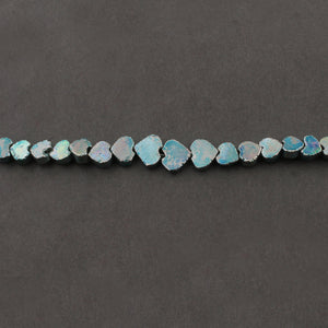 Bulk Lot 1 Strands Finest quality Light Blue Pyrite Briolettes - Blue Pyrite Faceted Heart Shape Beads 6mm-9mm 10 Inches BR3077 - Tucson Beads
