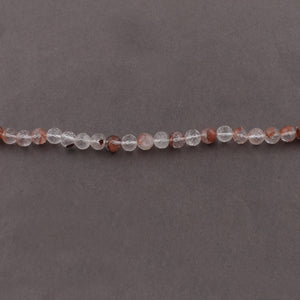 1 Strand Orange Rutile Faceted Round Ball Briolettes - Orange Rutile Briolettes 7mm 14 Inches BR2263 - Tucson Beads